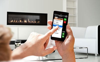 intelli fire touch cellphone fireplace app